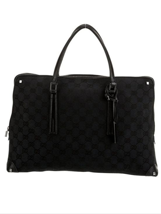 Gucci Handbags - Gucci Black GG Logo Tote Bag
